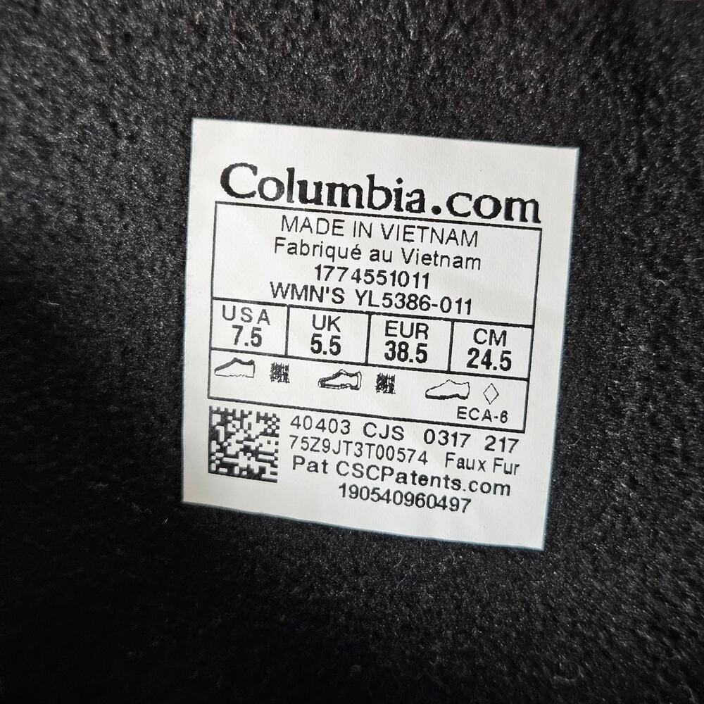 Columbia Minx Mid III Winter Boots Women's Black US 7.5 Waterproof Insulated - Picture 8 of 8